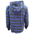 Männer Flanell checkte Overshirt Retro Kapuzenhemd